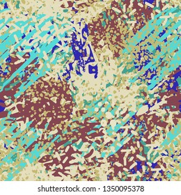 Art abstract  seamless pattern, paint spots. Grunge watercolor background, painting. Distressed texture. Fabric design