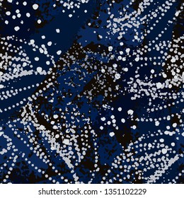 Art abstract seamless pattern, paint spots. Grunge watercolor background, camouflage. Distressed texture. Fabric design