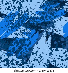 Art abstract seamless pattern, paint spots. Grunge background, camouflage. Distressed texture. Fabric design