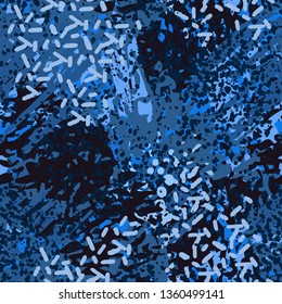 Art abstract seamless pattern, paint spots. Grunge background, camouflage. Distressed texture. Fabric design