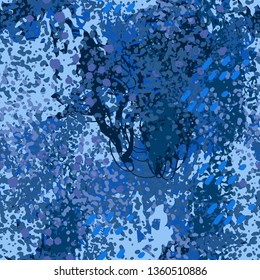 Art abstract seamless pattern, paint spots. Grunge background, camouflage. Distressed texture. Fabric design