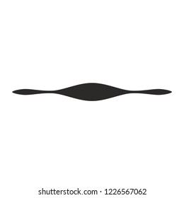 Art abstract single design element geometric isolated black retro modern curved line shape monochrome vector graphic for web and print sign symbol icon template