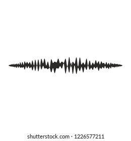 Art abstract single design element wavy line equalizer frequency geometric isolated black retro modern shape monochrome graphic for web and print sign symbol icon template