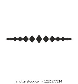 Art abstract single design element wavy line equalizer frequency geometric isolated black retro modern shape monochrome graphic for web and print sign symbol icon template