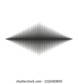 Art abstract single design element wavy line equalizer frequency geometric isolated black retro modern shape monochrome graphic for web and print sign symbol icon template