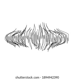 Art abstract single design element wavy line equalizer frequency geometric isolated black retro modern shape monochrome graphic for web and print sign symbol icon template