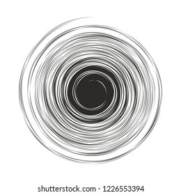 Art abstract single vector design element geometric isolated black retro modern shape monochrome graphic for web and print sign symbol icon template swirl circle twist