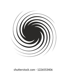 Art abstract single vector design element geometric isolated black retro modern shape monochrome graphic for web and print sign symbol icon template swirl circle twist