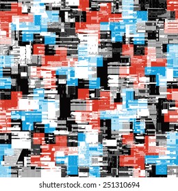 Art abstract urban motif geometric brushed  textured background. Seamless pattern. Vector.