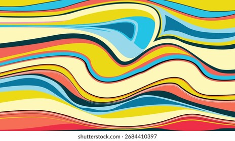 art Abstrakter Vektor Bunter flüssiger und fließender Hintergrund, Kreatives Konzept der Sommer helle Abdeckung, Design-Vorlage geometrischen Stil für Karte oder Poster, Branding, Social Media, promo.eps10