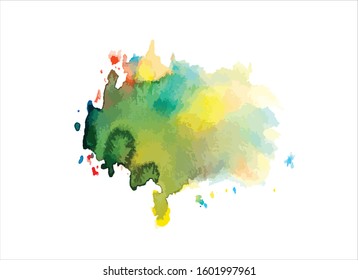 art abstract water color paint on white background