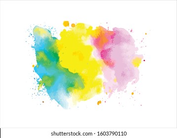 art abstract water color paint on white background