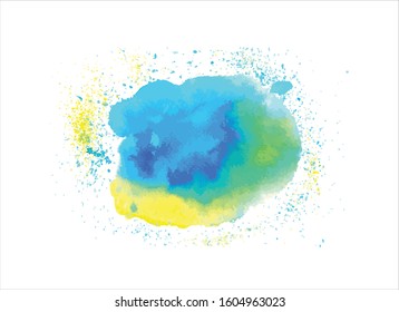 art abstract water color paint on white background