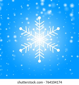 Art & Abstract Winter And Snowflake On Blue Background. Design Concept For Placards, Banners, Presentations, Reports, Card And Wallpaper.Vector Illustration. Eps 10.
