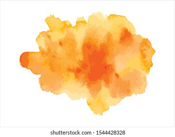 art abstract yellow and orange watercolor background vector