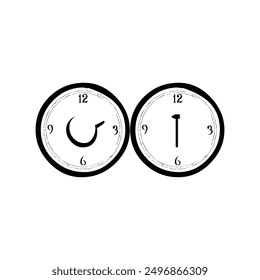 Art alphabet circle compass stopwatch clock flat icon symbol time vector logo design