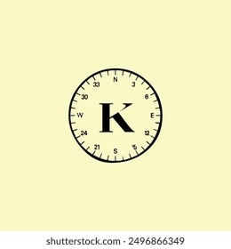 Art alphabet circle compass stopwatch clock flat icon symbol time vector logo design