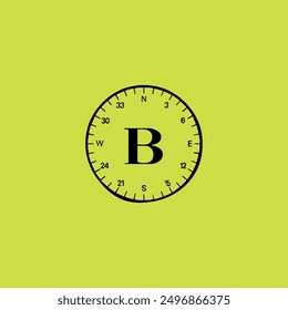 Art alphabet circle compass stopwatch clock flat icon symbol time vector logo design