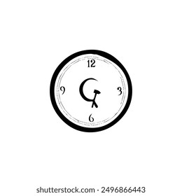 Art Alphabet Kreis Kompass Stoppuhr flaches Symbol Symbol Zeit Vektor Logo Design