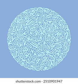 El arte de la caligrafía árabe, una composición de letras árabes en forma de círculo con caligrafía de estilo marroquí