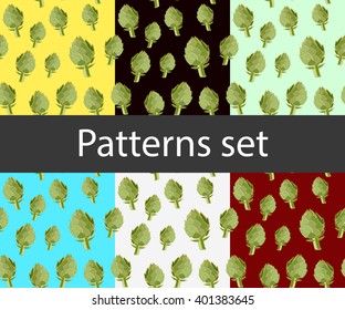 Art artichoke back pattern set