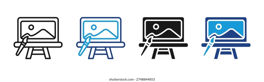 Art Auction icon set multiple style collection