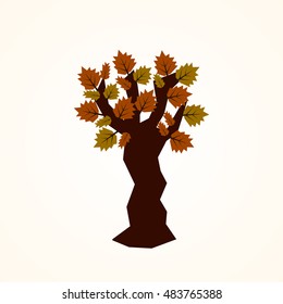 Art Autumn tree. Vector