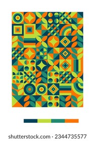 Kunst, Hintergrund, Banner, Kreis, Farbe, bunt, Komposition, zeitgenössisch, deckend, kreativ, würfel, dekorativ, dekorativ, Design, Elemente, Elemente, funky, geometrisch, geometrisch abstrakt, geometrisch b