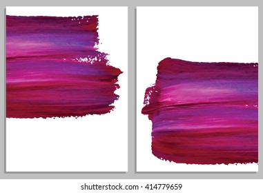 Art background cards. Abstract acrylic background. Collection of invitation cards. Vector illustration.