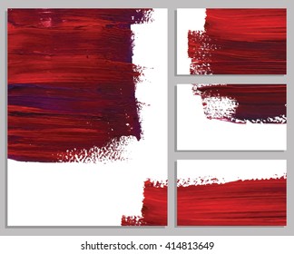 Art background cards. Abstract acrylic background. Collection of invitation cards. Vector illustration.