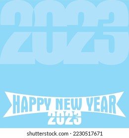 Design-Logo für Kunsthintergrund. 2023 glückliches neues Jahr Logo, neueste hellblaue Hintergrundbroschüre und andere Bannergrafik