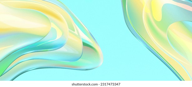 Art background with fluid gradient in vibrant colors. Banner with colored spots of wavy shape in the gallographic style for the design of print, wallpaper, poster, packaging, interior design.