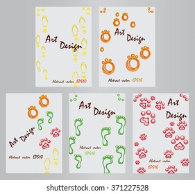 Art background with footprints