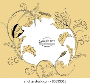 Art background with meadow flowers