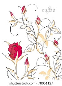 Art background with roses