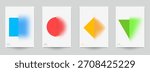 Art background template for cover card, banner, poster, flyer in modern glassmorphism or gradient style. Minimal abstract graphic design. Vector illustration.