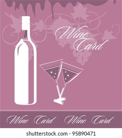 Art background with wine bottle, wineglass and grapes