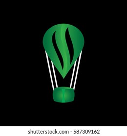 the art balloon
 icon logo leaf 