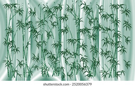 Art of bamboo tree design green 