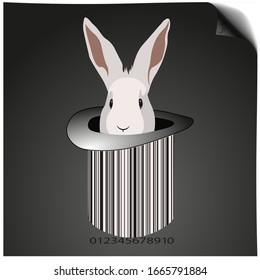 ART BAR CODE rabbit from a hat