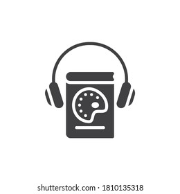 Art basics e-book vector icon. filled flat sign for mobile concept and web design. Drawing lesson audio book glyph icon. E-learning symbol, logo illustration. Vector graphics