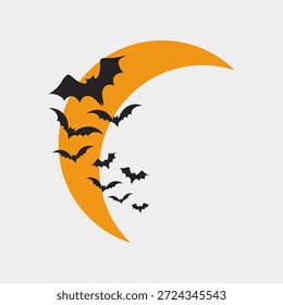 The art of bats surrounding the moon