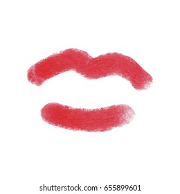 Art beauty design lipstick red mark texture for makeup business card or logo.