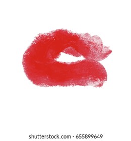 Art beauty design lipstick red mark texture for makeup business card or logo.