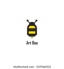 art bee logo template design. Vector illustration. Abstract bee web Icons and vector logo.