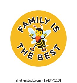art bee mascot smile yellow