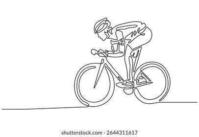 Art of bicycle. continuous line drawing of a bicycle. cycling with a Healthy lifestyle. single-line art of a classic bicycle isolated on a white background.