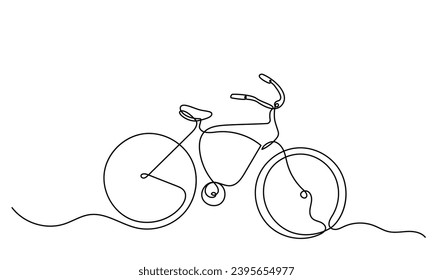 Arte de la bicicleta. Dibujo continuo de una bicicleta. ciclismo con un estilo de vida saludable. arte de una sola línea de una bicicleta clásica aislada en un fondo blanco.
