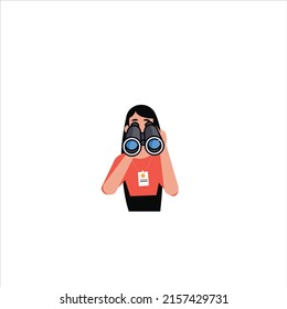 A art of a binocular with girl
