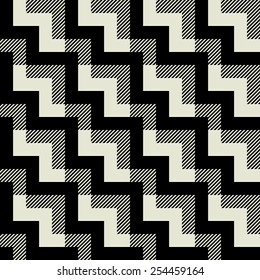 art black graphic geometric seamless pattern, square background with tiled ornament in art deco style